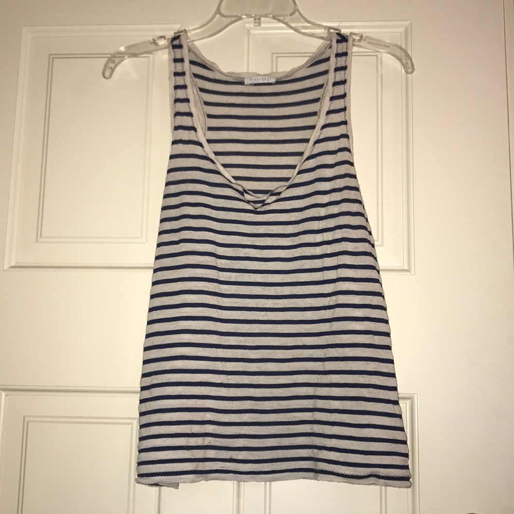 Cotton navy striped Forever 21 tank top